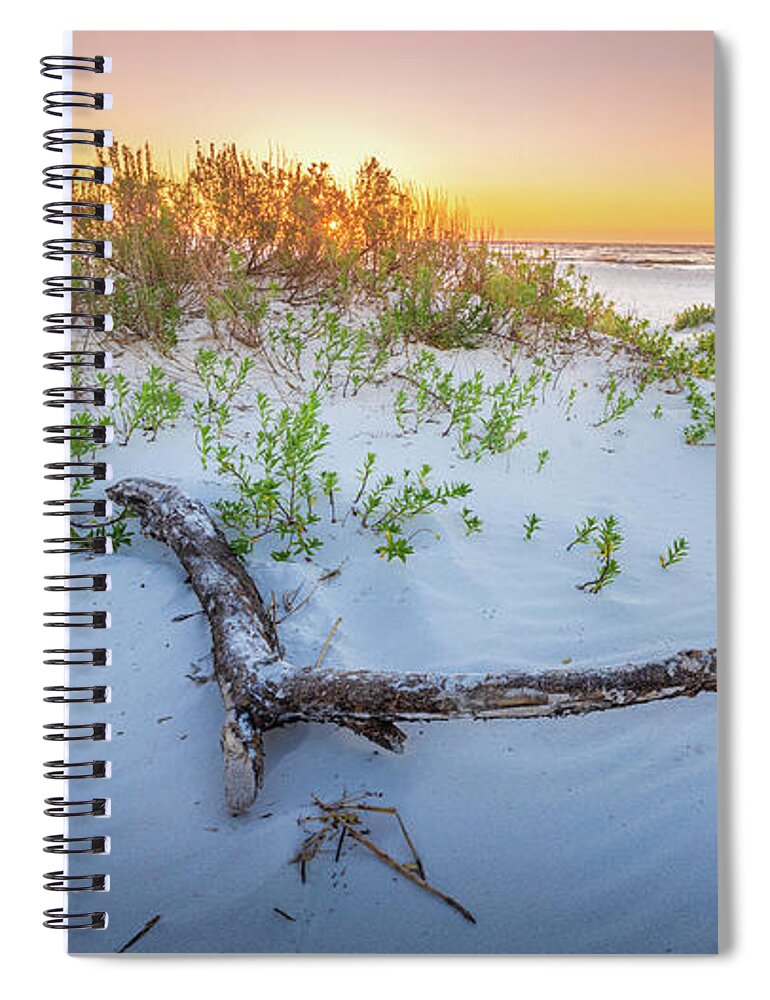 Beach Spiral Notebook featuring the photograph Florida Sunrise Driftwood Gulf Islands National Seashore by Jordan Hill