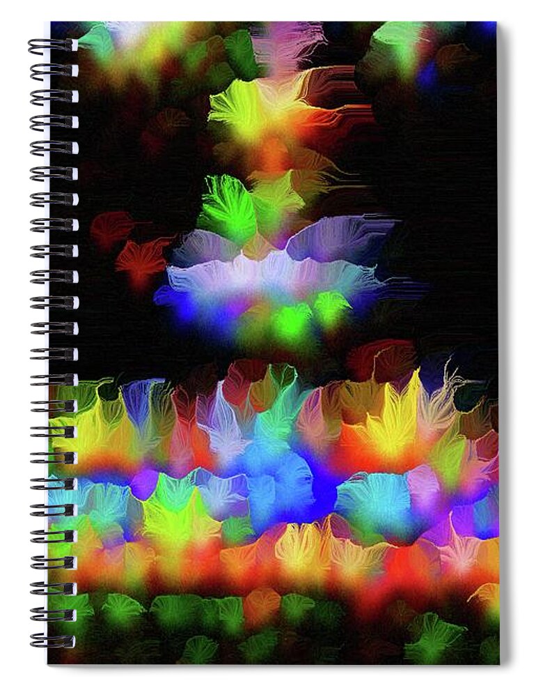 Candlelight Spiral Notebook featuring the painting Flotilla of Candles by Aberjhani