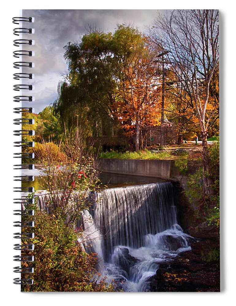 Flower Brook Falls Spiral Notebook featuring the photograph Flower Brook Falls in Autumn by Joann Vitali
