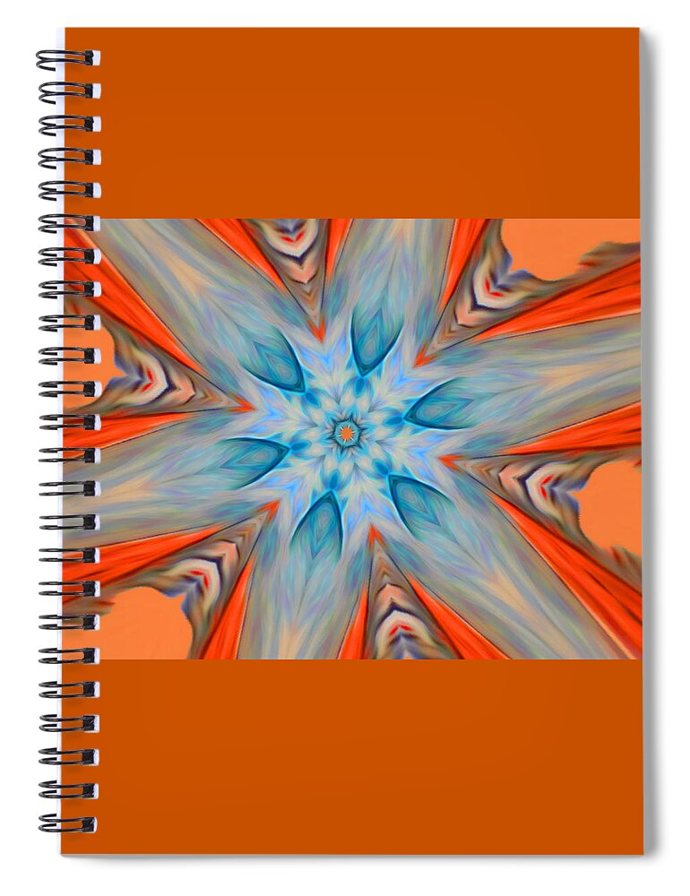 Digital Spiral Notebook featuring the digital art Flower Burst Abstract by Ronald Mills