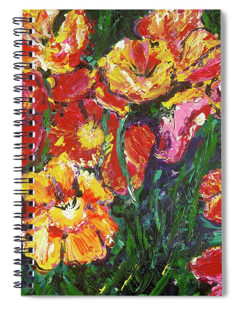 Garden Spiral Notebook featuring the painting Flower Garden by Britt Miller