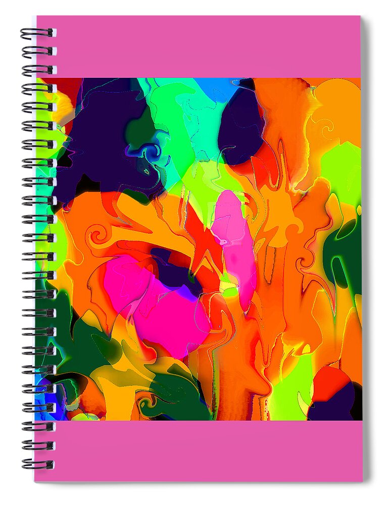 Abstract Spiral Notebook featuring the digital art Flower in Bloom Abstract by Ronald Mills