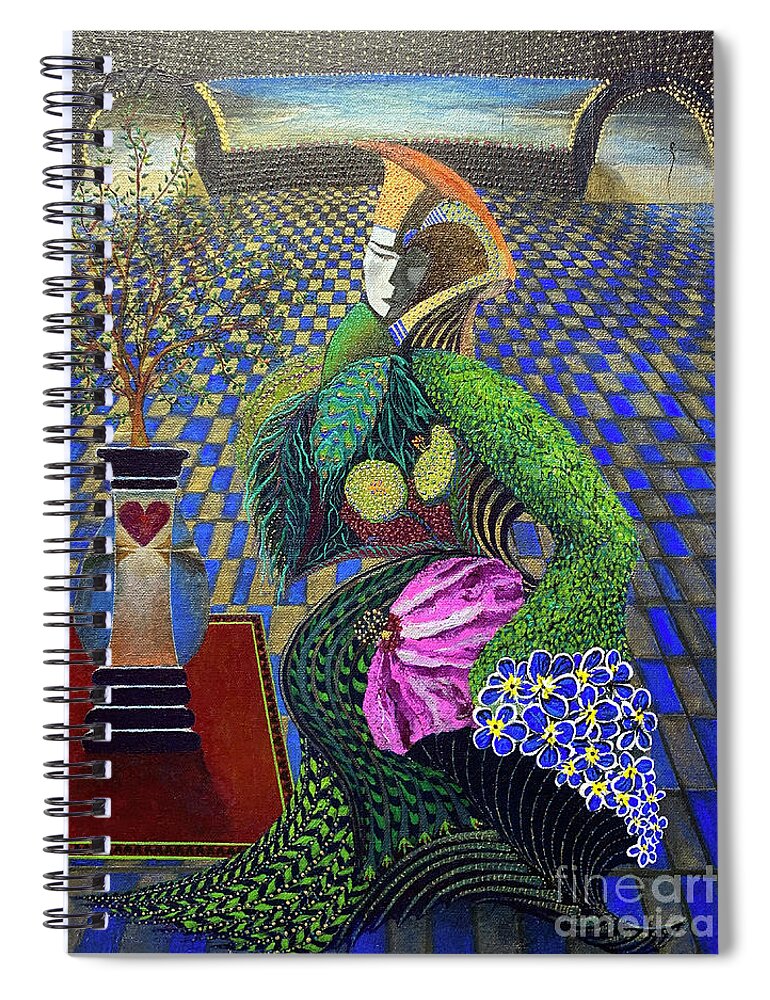  Spiral Notebook featuring the painting Flower My Love Flower by James Lanigan Thompson MFA