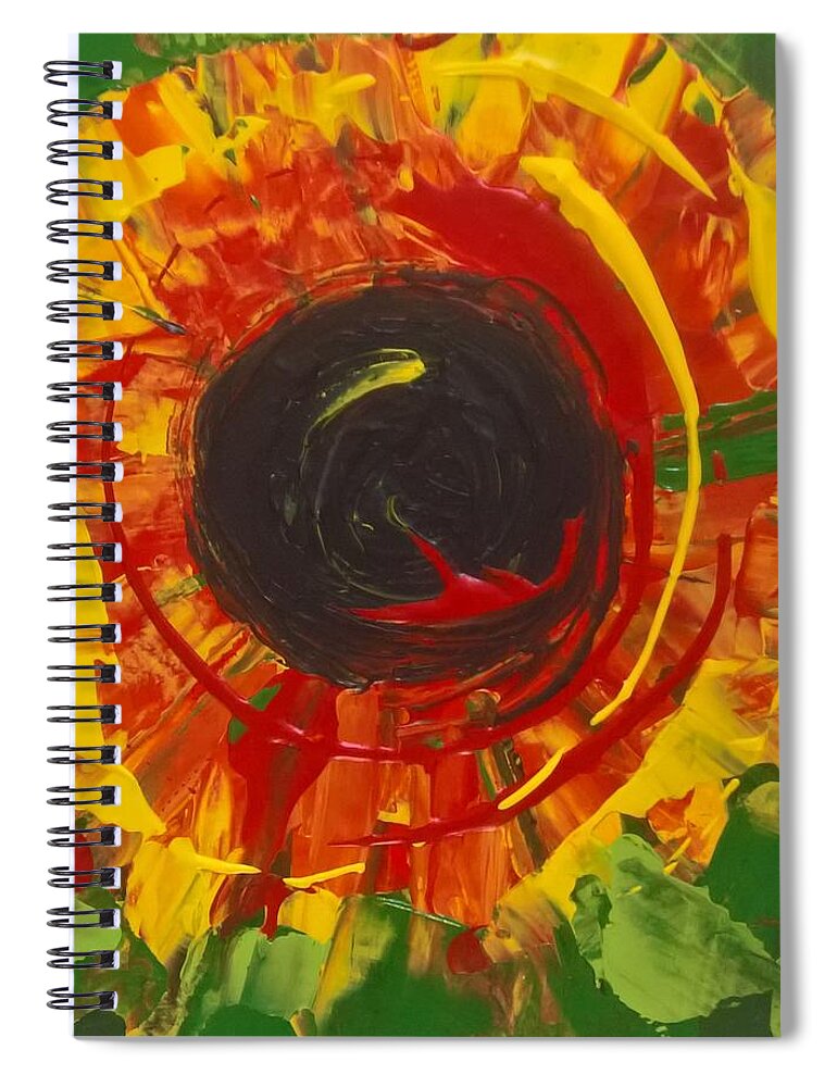 Abstract Spiral Notebook featuring the painting Flower Power by Lisa Dionne