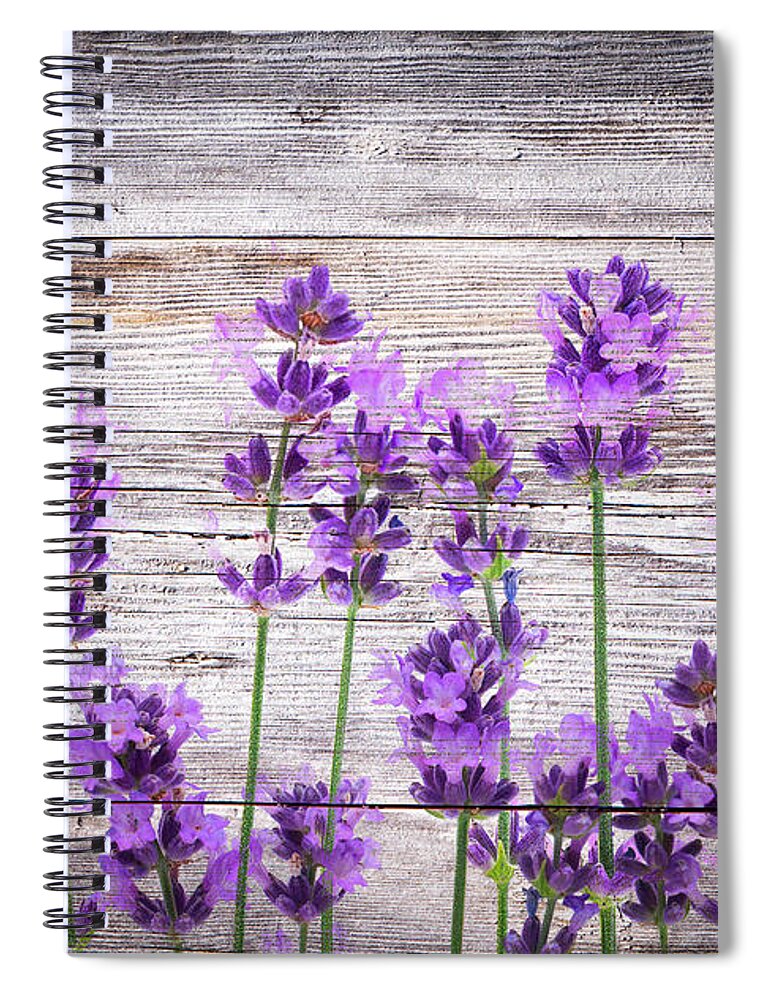 Textured Spiral Notebook featuring the mixed media Flowers by Bess Hamiti