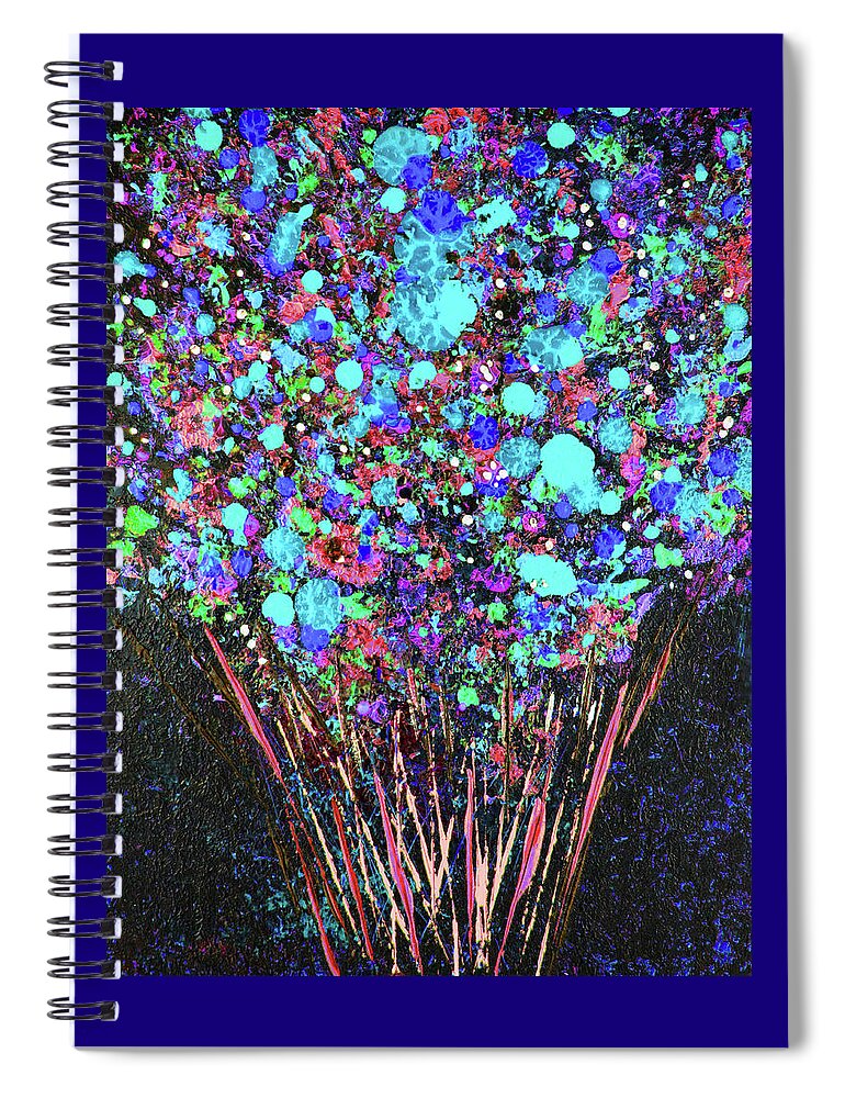 Natalie Spiral Notebook featuring the painting Flowers for Natalie by Corinne Carroll