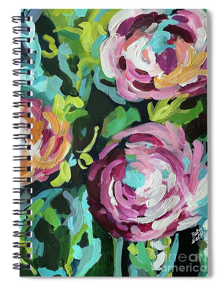 Flowers Spiral Notebook featuring the painting Flowers in Vase by Patsy Walton