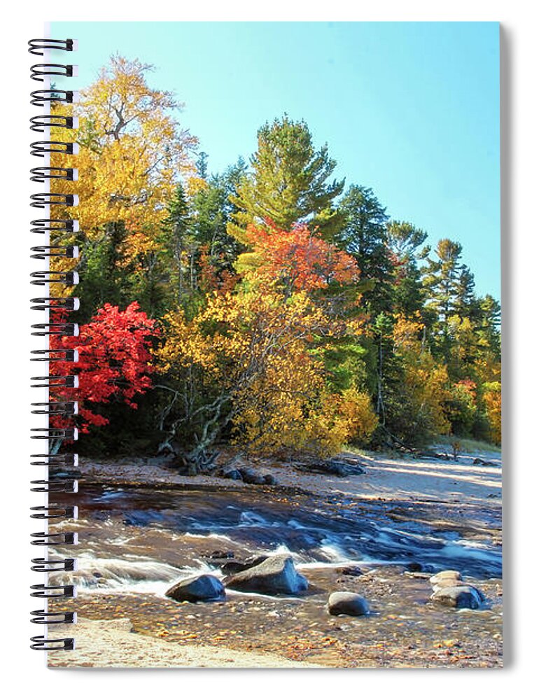Usa Spiral Notebook featuring the photograph Flowing Into Lake Superior by Robert Carter