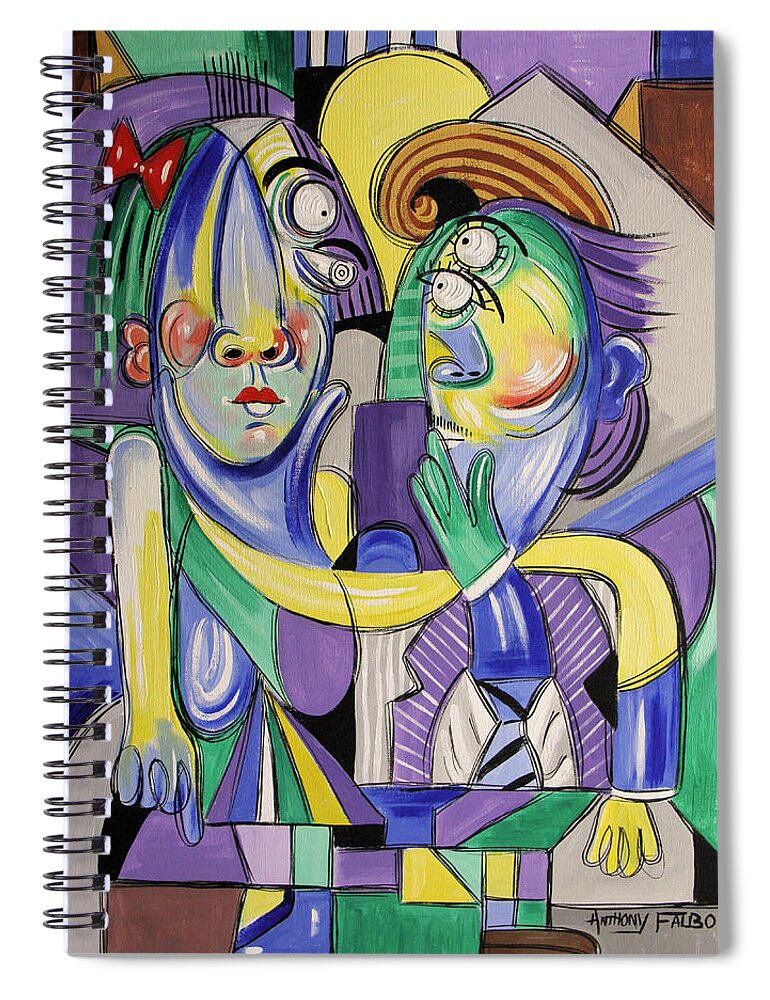 Fluid Spiral Notebook featuring the painting Fluid by Anthony Falbo