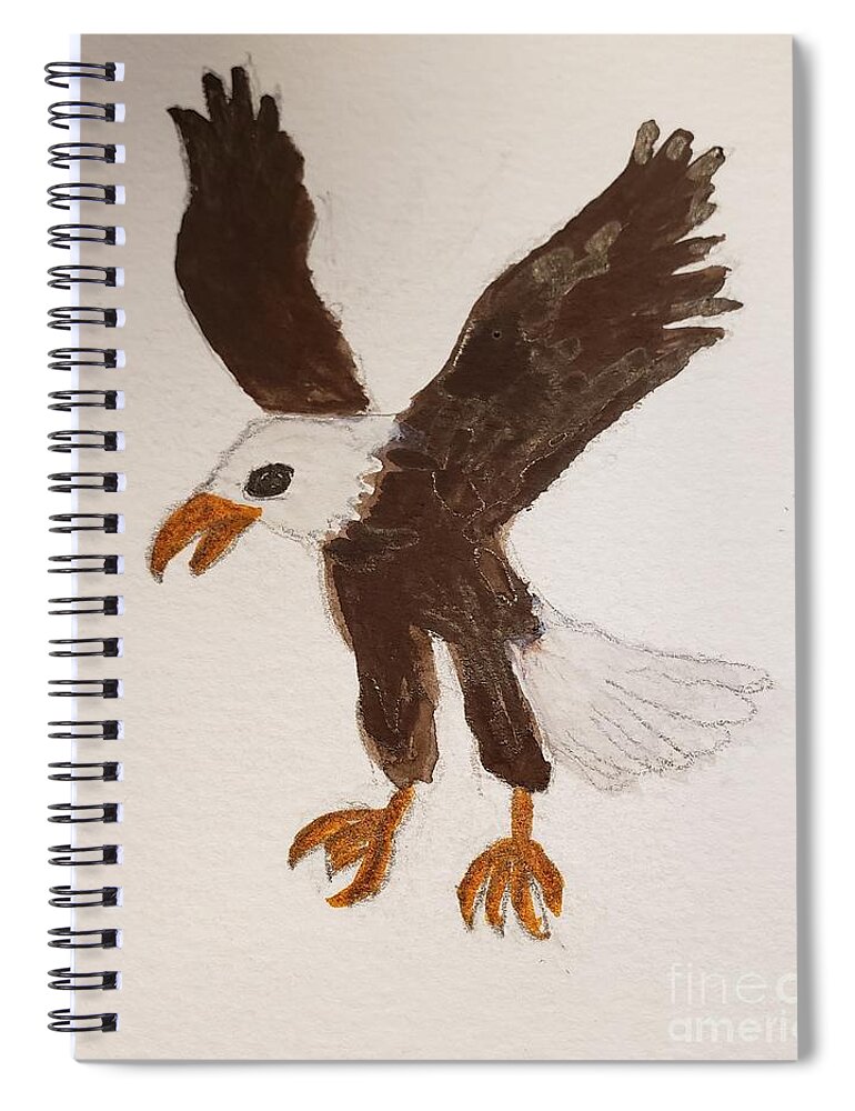 Eagle Spiral Notebook featuring the painting Fly Above the Storm by Margaret Welsh Willowsilk