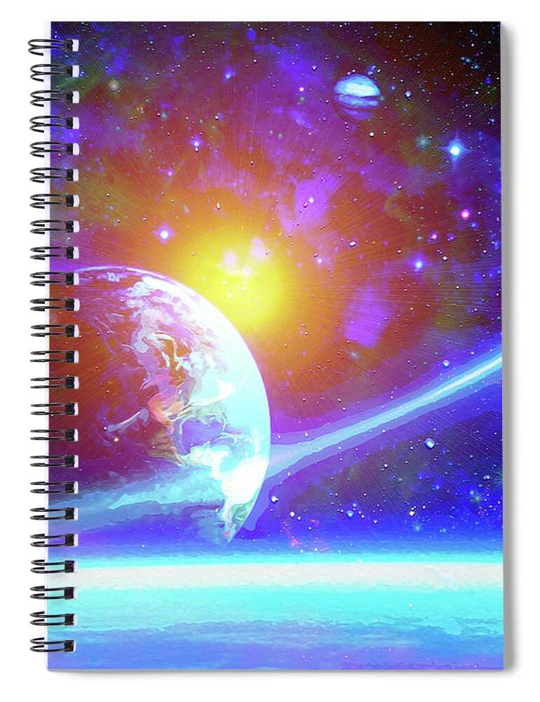  Spiral Notebook featuring the digital art Fly-By by Don White Artdreamer