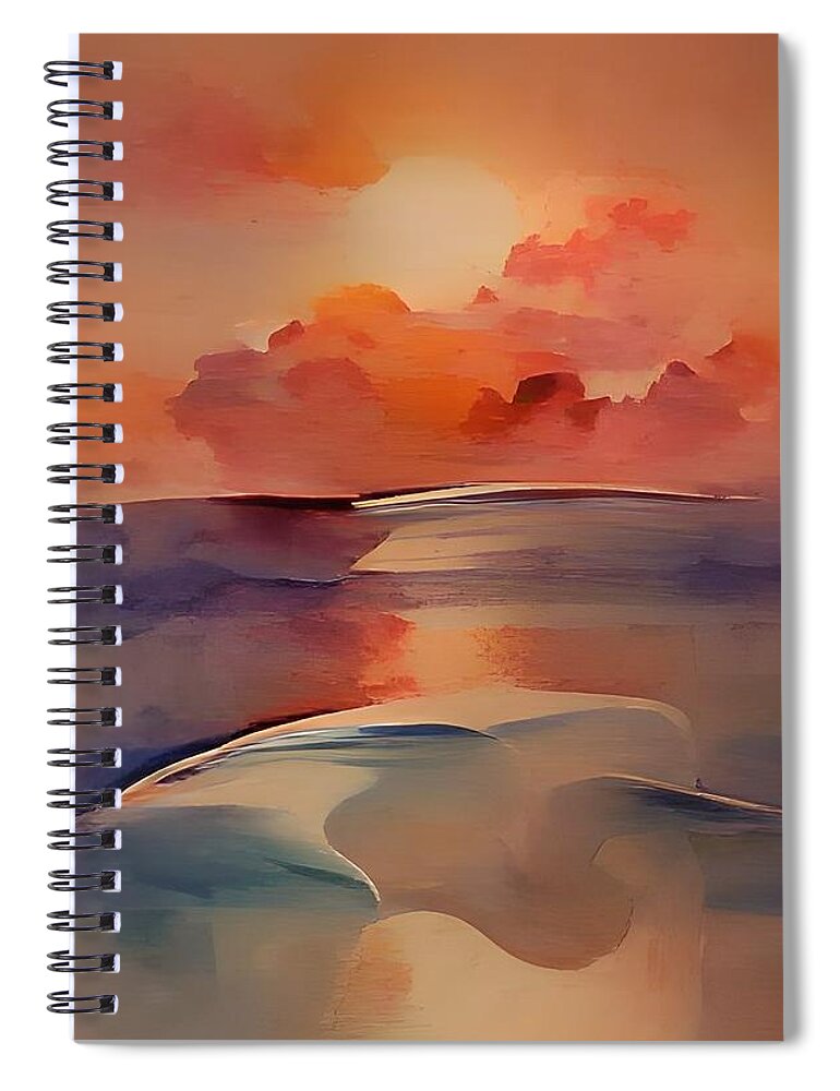  Spiral Notebook featuring the digital art Flyby by Rod Turner