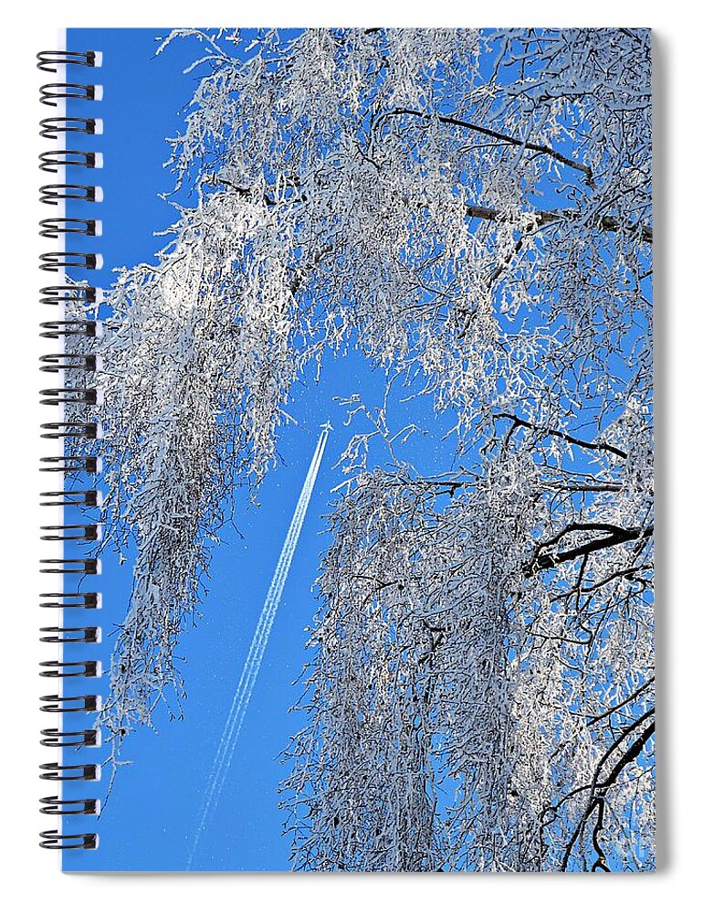 Winter In The Sky Spiral Notebook featuring the photograph Flying High by Thomas Schroeder
