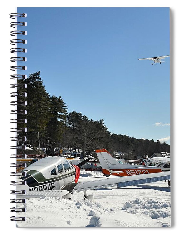 Ice Runway Spiral Notebook featuring the photograph Flying Over the Big Lake by Steve Brown