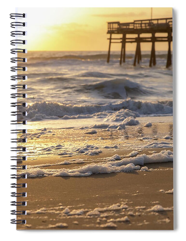 Virginia Beach Spiral Notebook featuring the photograph Foamy Seas by Donna Twiford