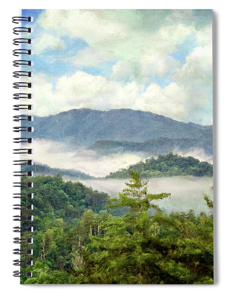 Fog Spiral Notebook featuring the photograph Fog in the Valley 3 by Phil Perkins