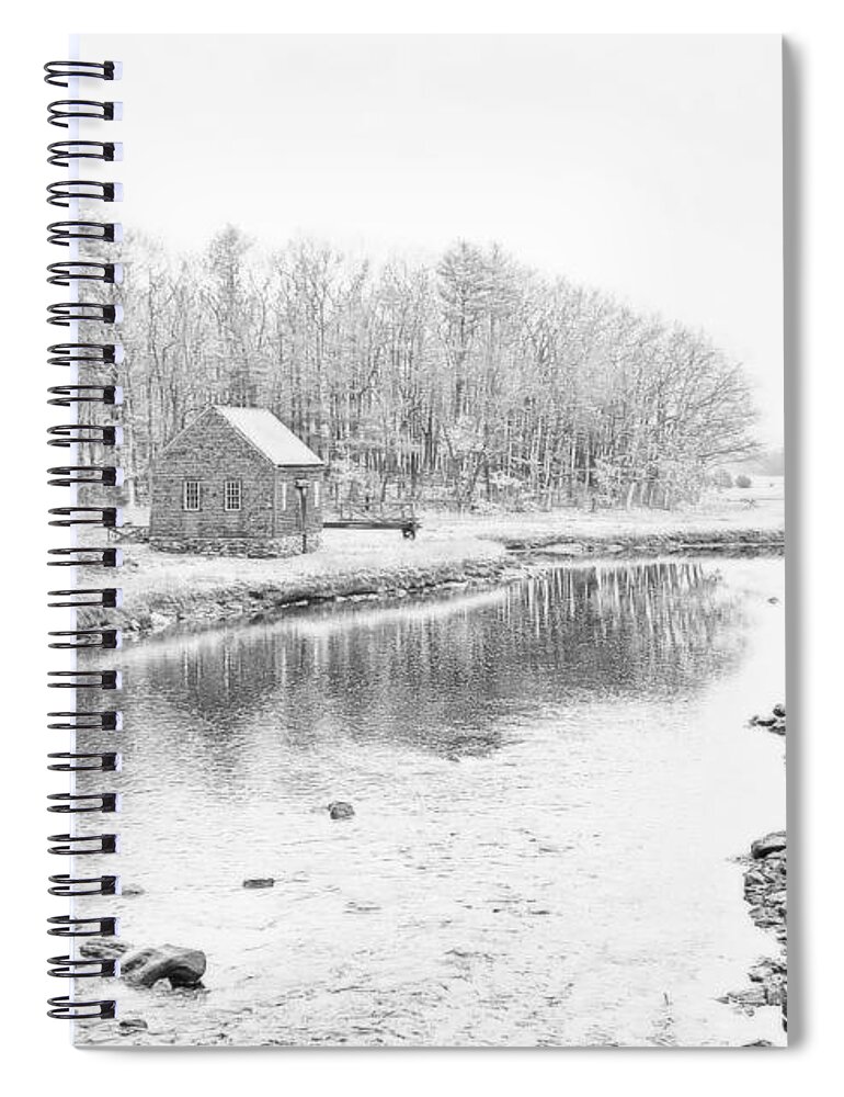 Black And White Spiral Notebook featuring the photograph Foggy Day In Rye, Nh #2 by Marcia Lee Jones