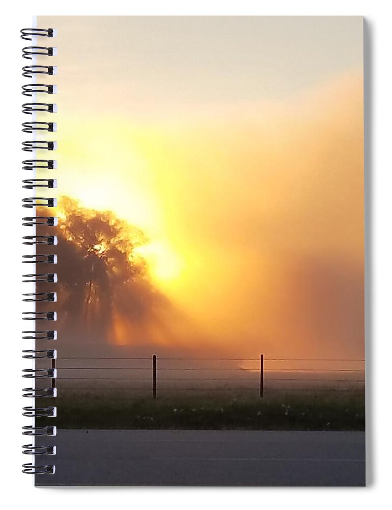 Sunrise Spiral Notebook featuring the photograph Foggy Morn by April Cook