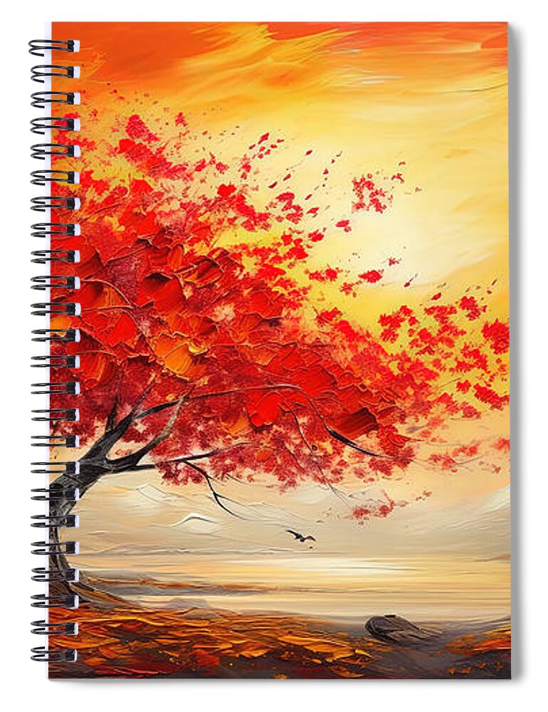 Maple Tree Spiral Notebook featuring the painting Foliage Impressionist by Lourry Legarde