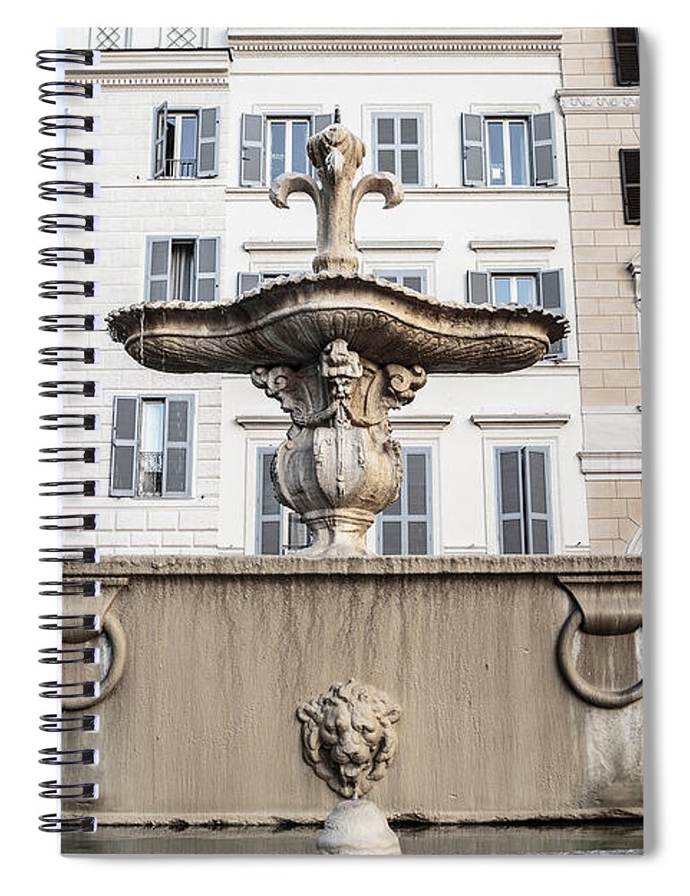 Rome Spiral Notebook featuring the photograph Fontana di Piazza Farnese in Rome, Italy by Fabiano Di Paolo