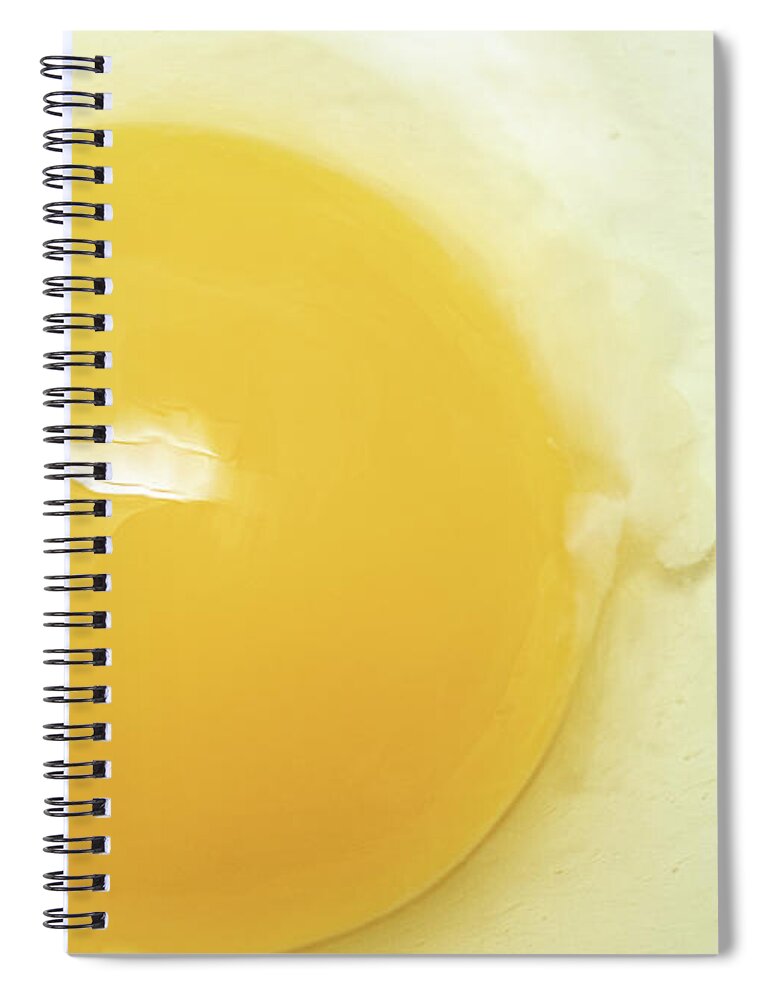 Food Spiral Notebook featuring the photograph Food Photography - Egg Yolk by Amelia Pearn