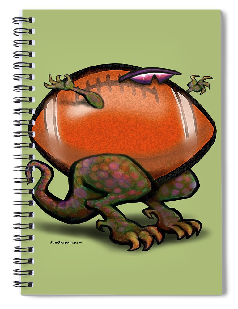 Football Spiral Notebook featuring the digital art Football Beast by Kevin Middleton