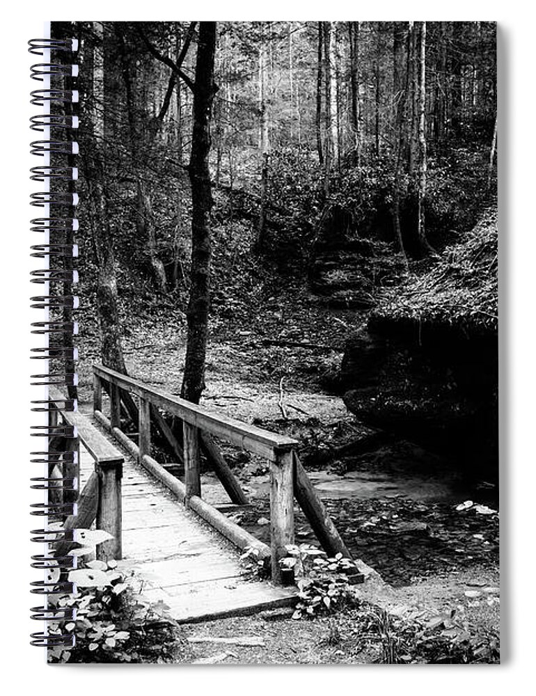 America Spiral Notebook featuring the photograph Footbridge on a trail by Alexey Stiop