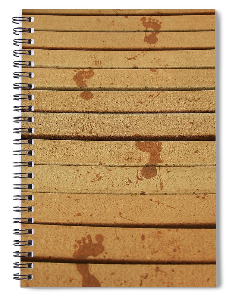 Footprints Spiral Notebook featuring the photograph Footprints in Your Heart by Brad Barton