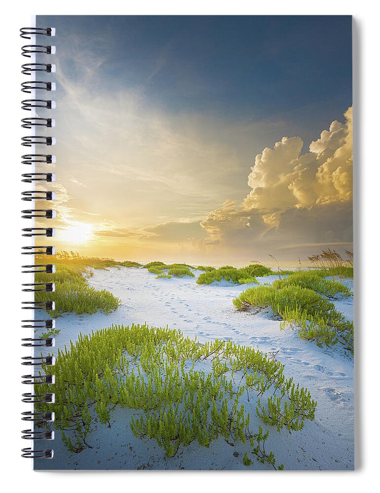 Beach Spiral Notebook featuring the photograph Footprints To The Seashore Gulf Islands National Seashore by Jordan Hill