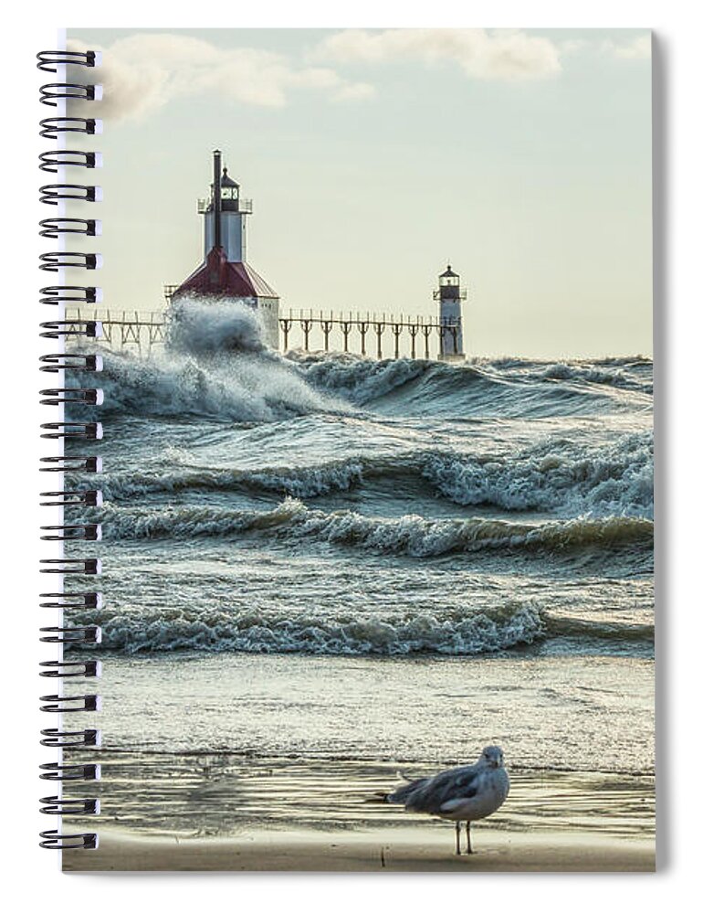 Lighthouses Spiral Notebook featuring the photograph Force Behind Beauty by Jennifer White
