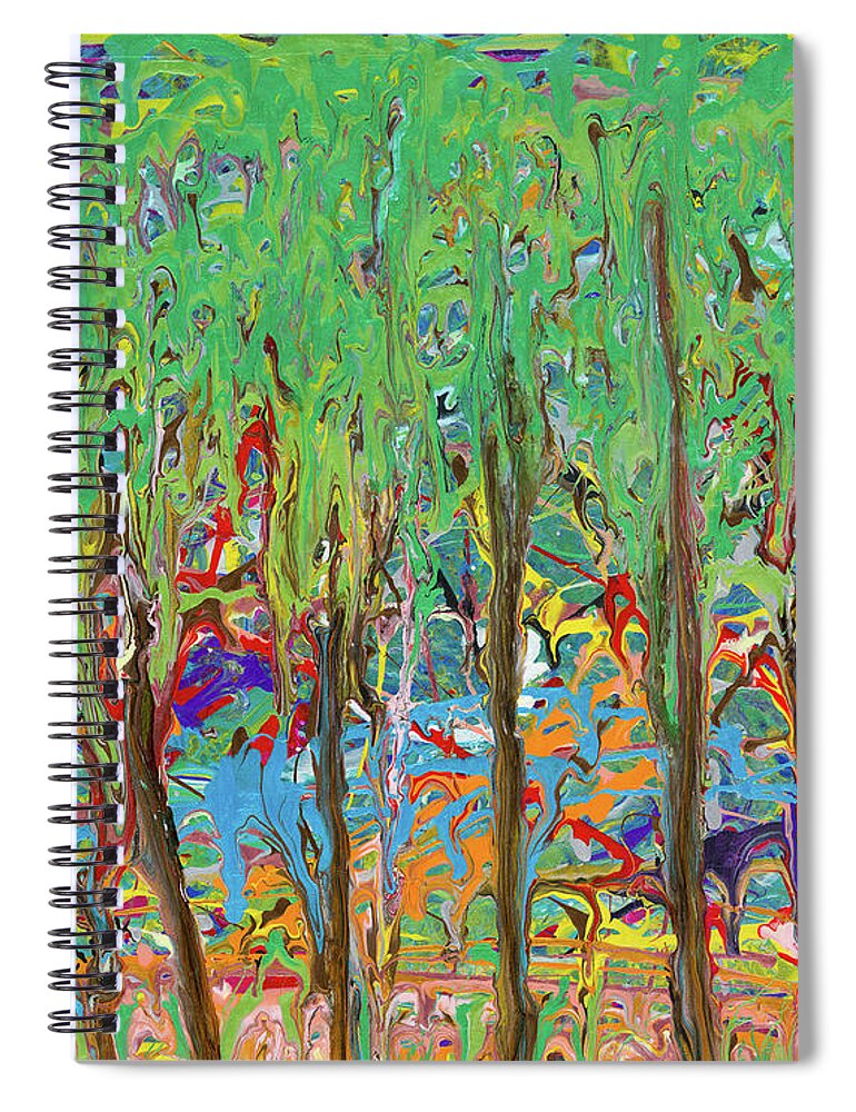 Forest Creek Spiral Notebook featuring the painting Forest Creek by Tessa Evette
