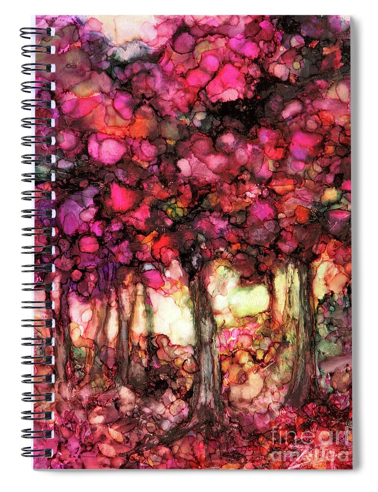 Forest Spiral Notebook featuring the painting Forest Fantasy by Zan Savage