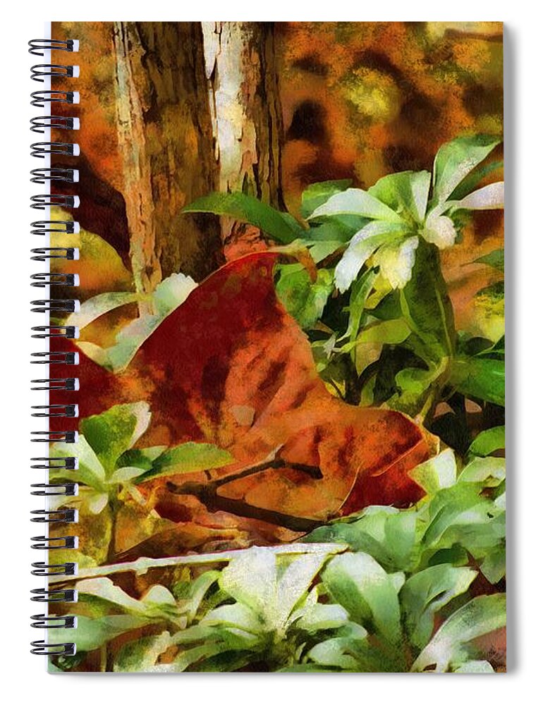 Forest Spiral Notebook featuring the mixed media Forest Floor by Christopher Reed