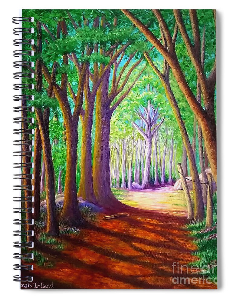 Forest Spiral Notebook featuring the painting Forest Trail by Sarah Irland