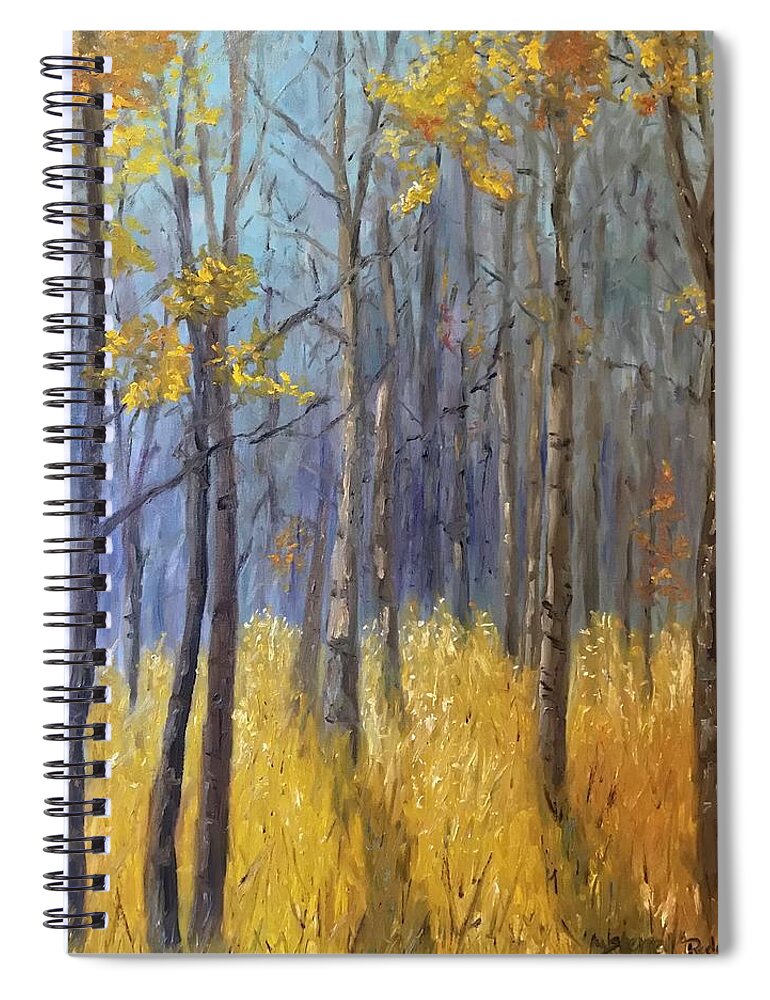 Landscape Spiral Notebook featuring the painting Forest Tranquility by Sherrell Rodgers