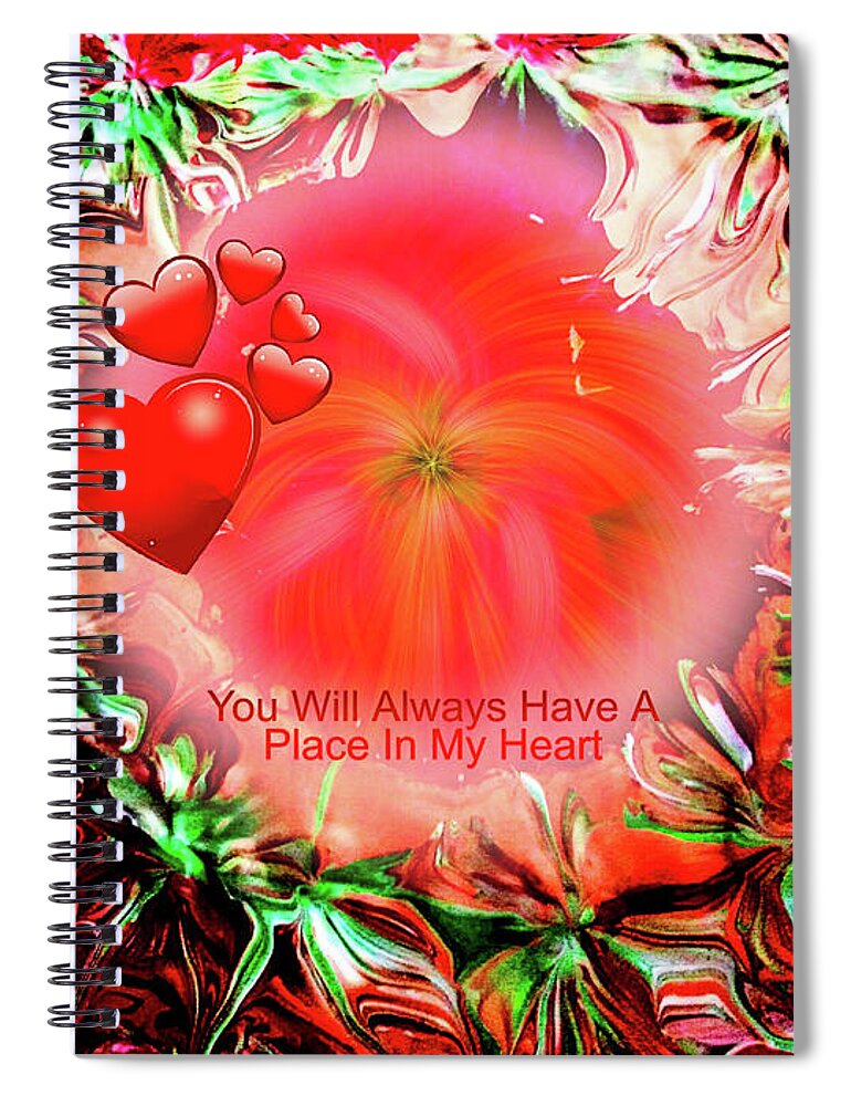 Love Spiral Notebook featuring the mixed media Forever by Anna Adams