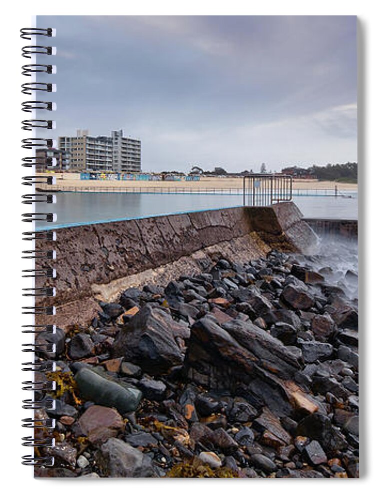Forster Ocean Baths Australia Spiral Notebook featuring the digital art Forster Ocean Baths 99 by Kevin Chippindall