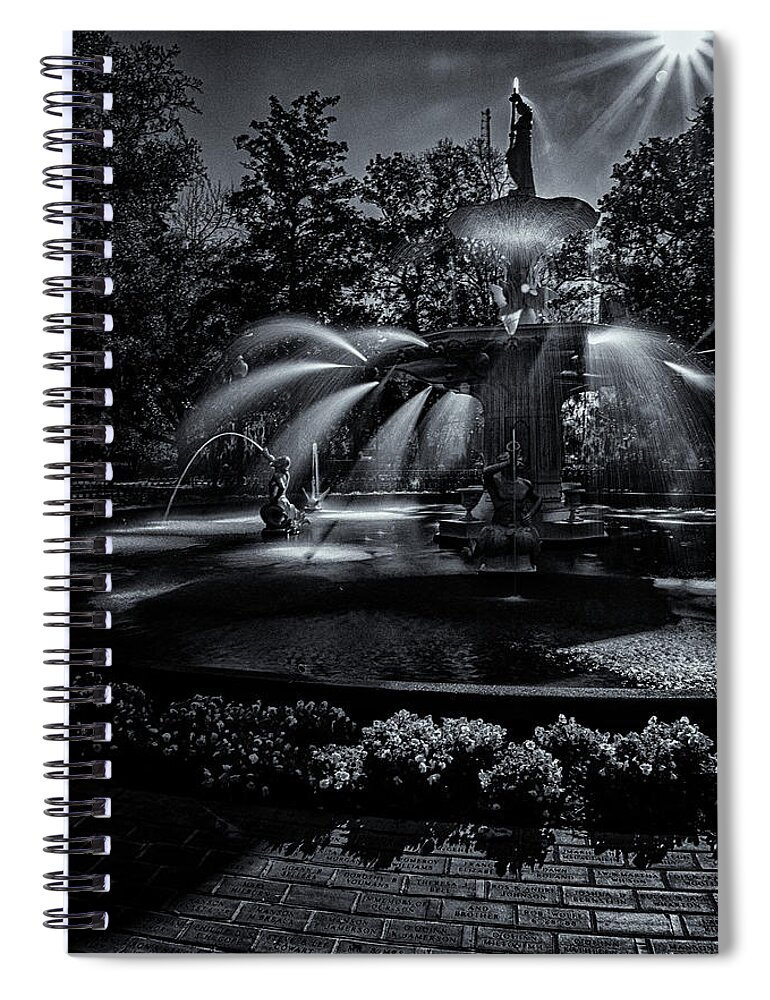 Marietta Georgia Spiral Notebook featuring the photograph Forsyth Fountain III by Tom Singleton