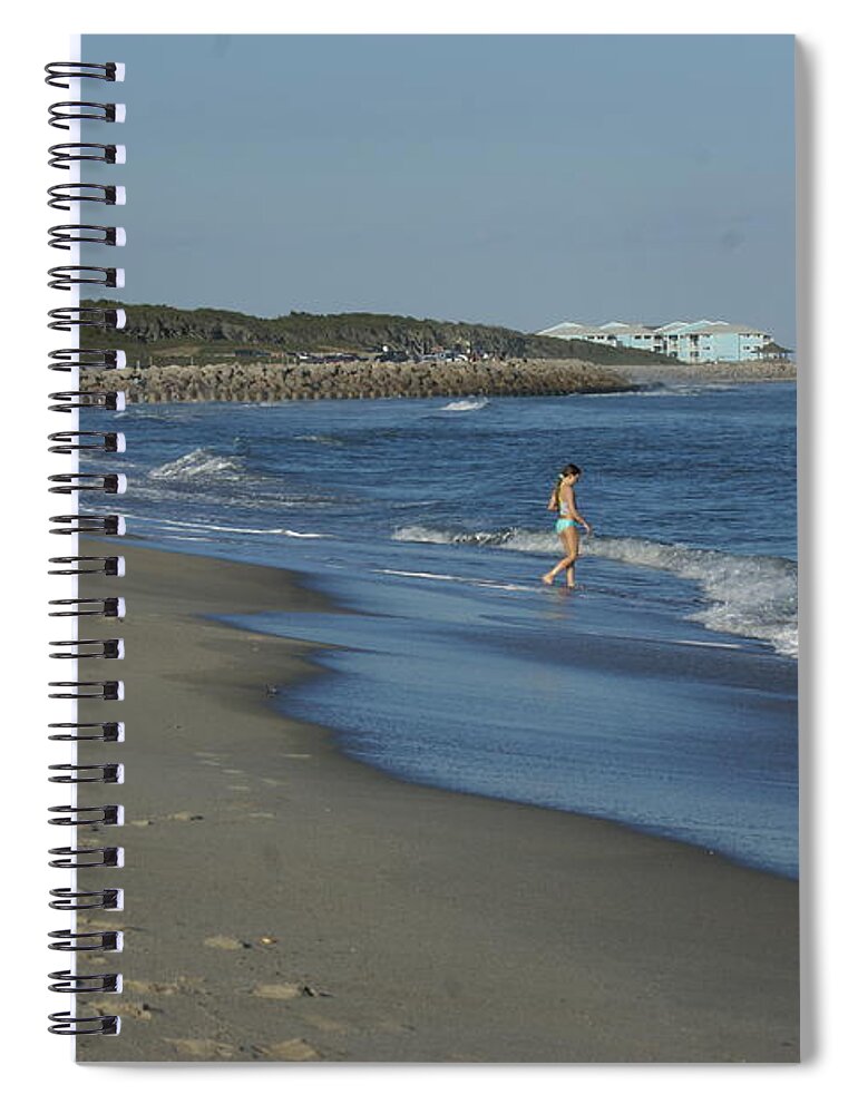  Spiral Notebook featuring the photograph Fort Fisher Beach by Heather E Harman
