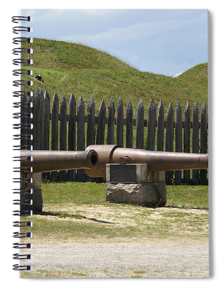  Spiral Notebook featuring the photograph Fort Fisher Cannons by Heather E Harman