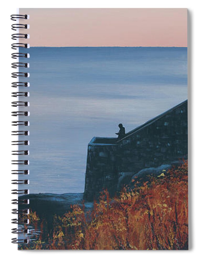 Landscape Spiral Notebook featuring the painting Forty Steps to Solitude by Timothy Stanford