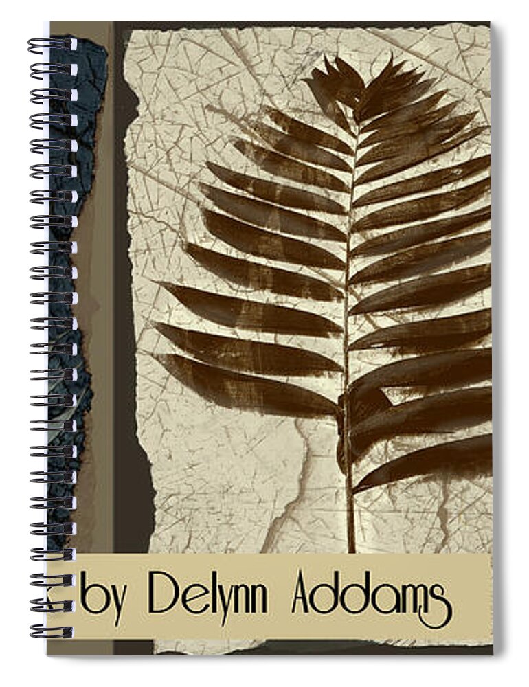 Fossil Spiral Notebook featuring the digital art Fossil Palms Digital Art Decorating Swatches for Home Decor Ideas by Delynn Addams