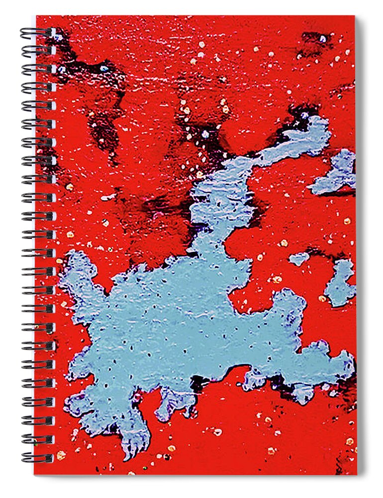 Space Spiral Notebook featuring the mixed media Fox Fur Nebula by Raquel Gregory
