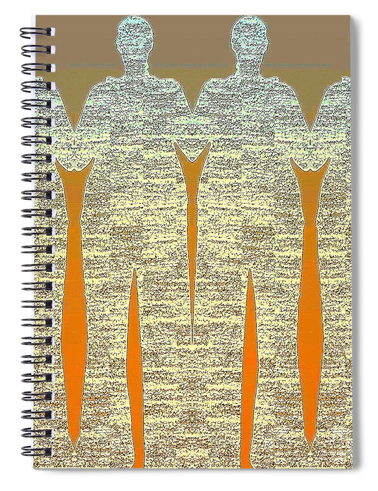 Fractal Spiral Notebook featuring the digital art Fractal Silhouette Earth by Alexandra Vusir