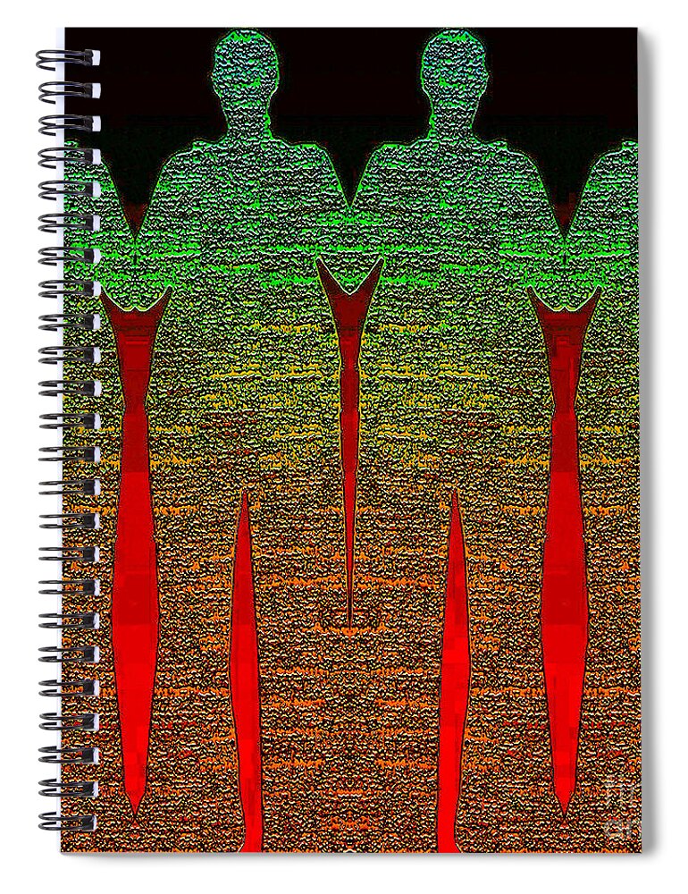 Fractal Spiral Notebook featuring the digital art Fractal Silhuette 101 by Alexandra Vusir