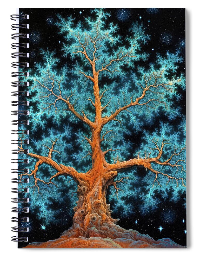 Tree Spiral Notebook featuring the digital art Fractal Tree 40 by Matthias Hauser