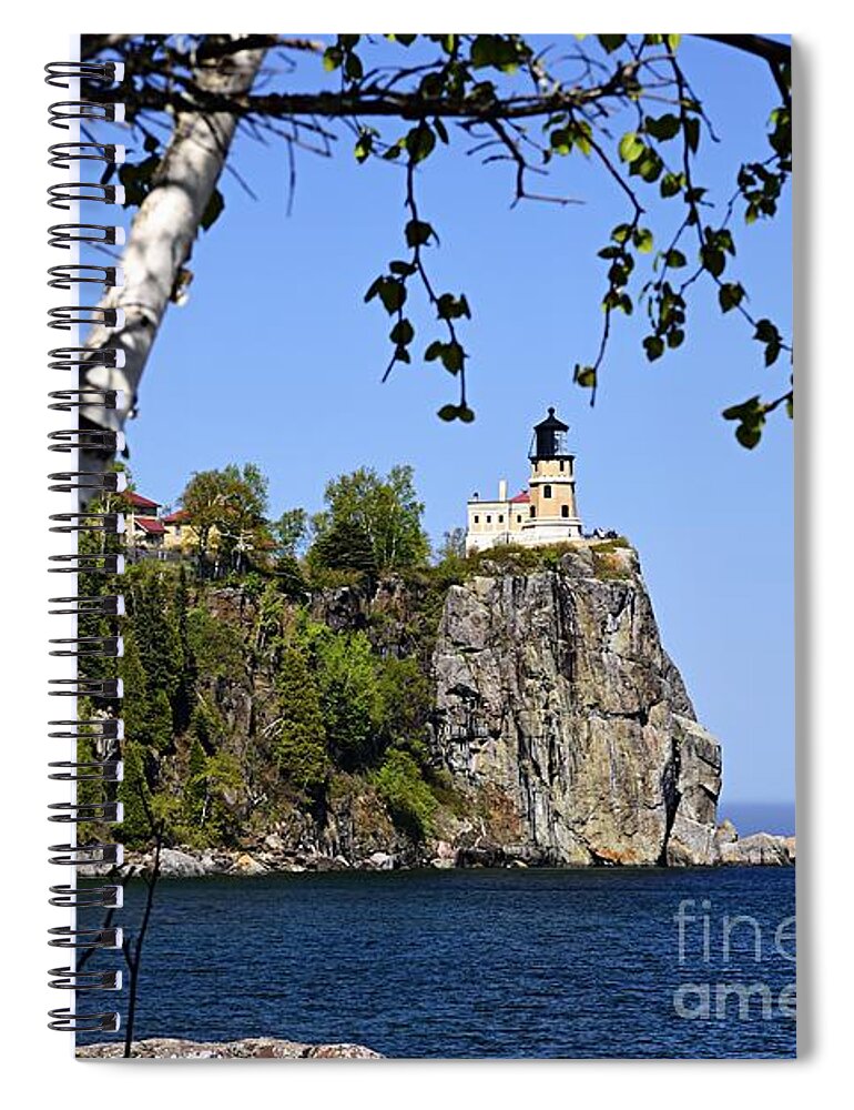 Photography Spiral Notebook featuring the photograph Framed Lighthouse by Larry Ricker
