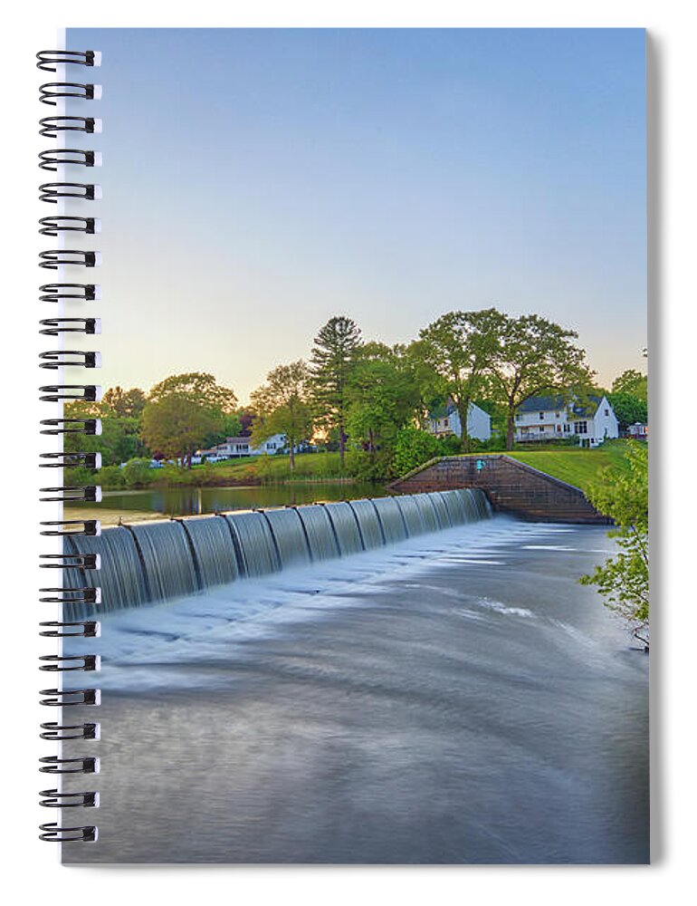 Framingham Number One Dam And Gatehouse Spiral Notebook featuring the photograph Framingham Number One Dam and Gatehouse by Juergen Roth