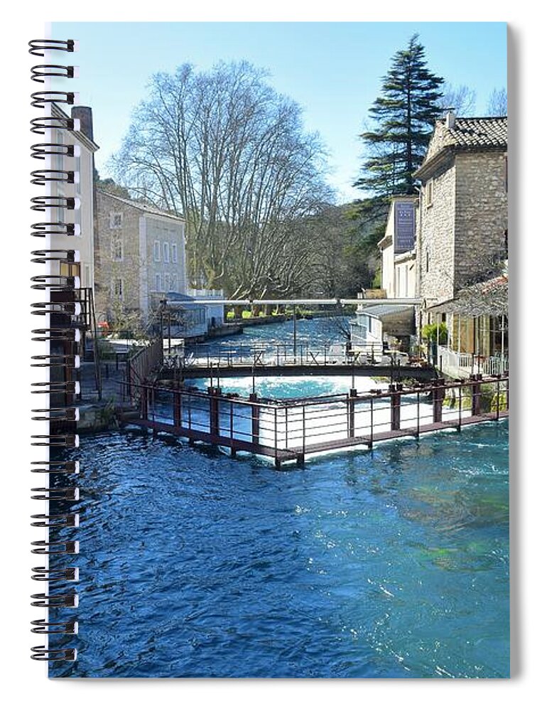 France Spiral Notebook featuring the photograph France Fontaine de Vaucluse Photo 148 by Lucie Dumas