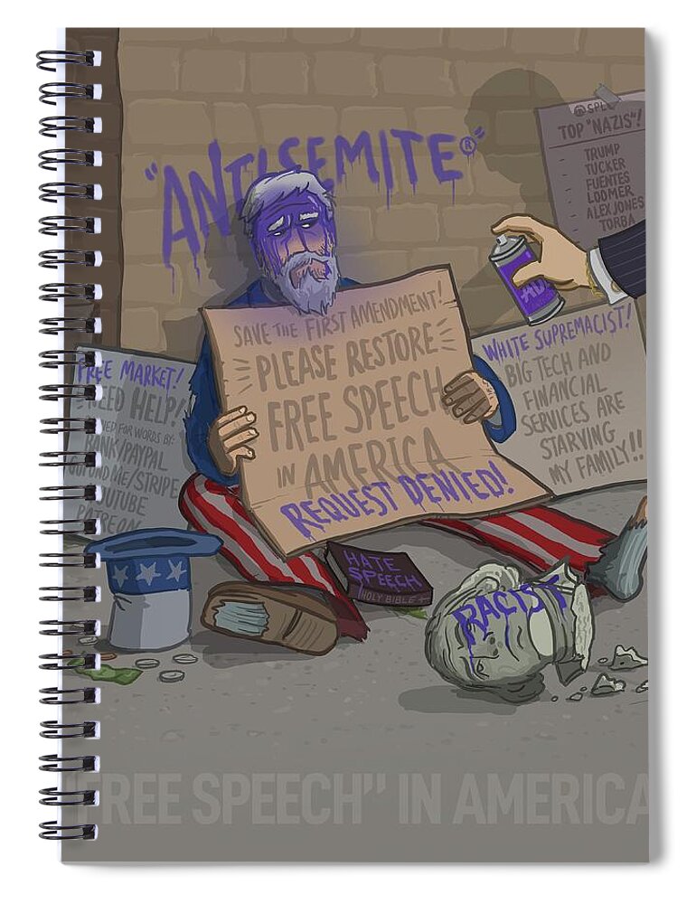 America Spiral Notebook featuring the digital art Free Speech in America by Emerson Design
